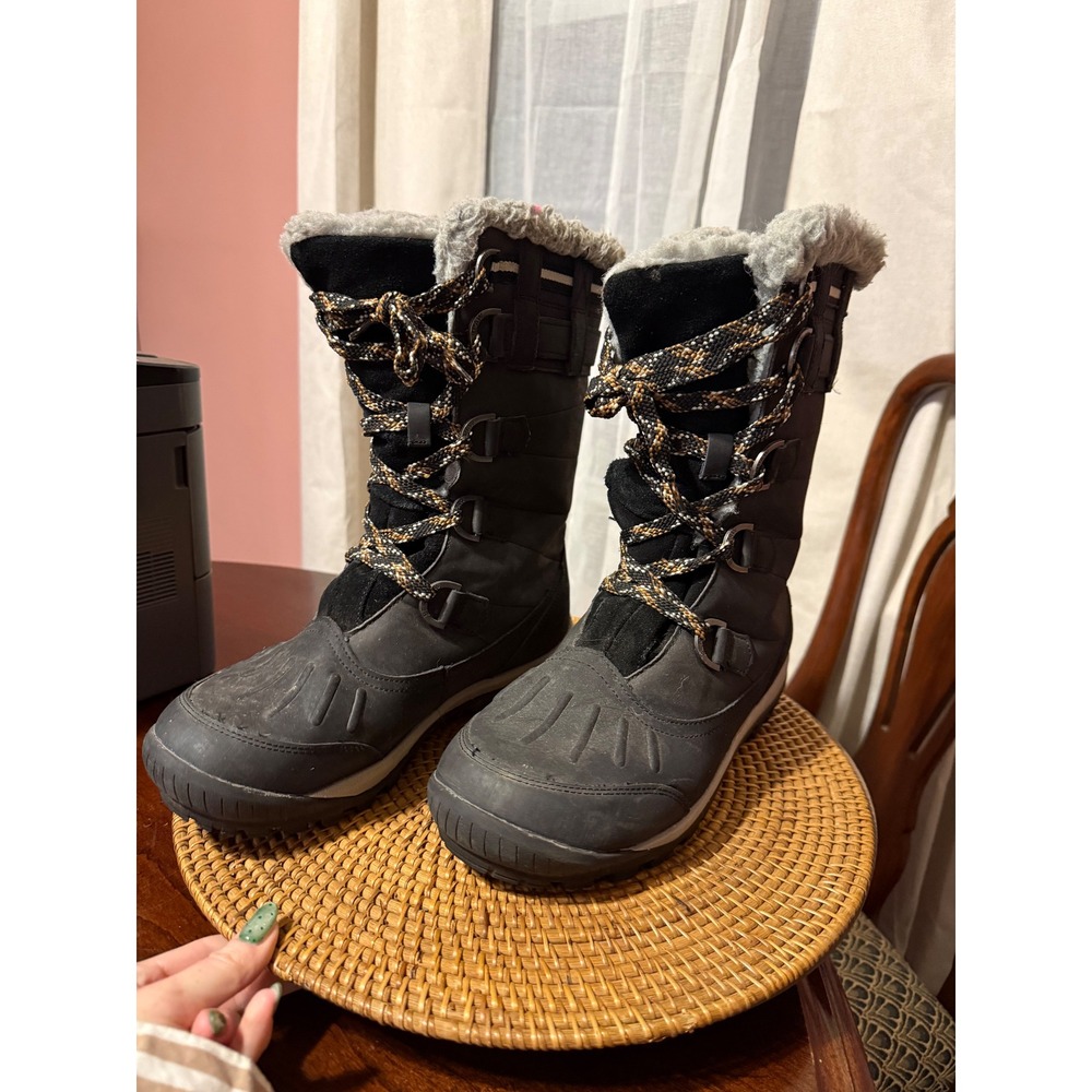 Bearpaw Desdemona Waterproof Winter Boots Black Wool Blend Womens 11 1706W